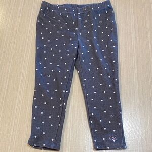 Calvin Klein girls Charcoal Leggings with White Dots